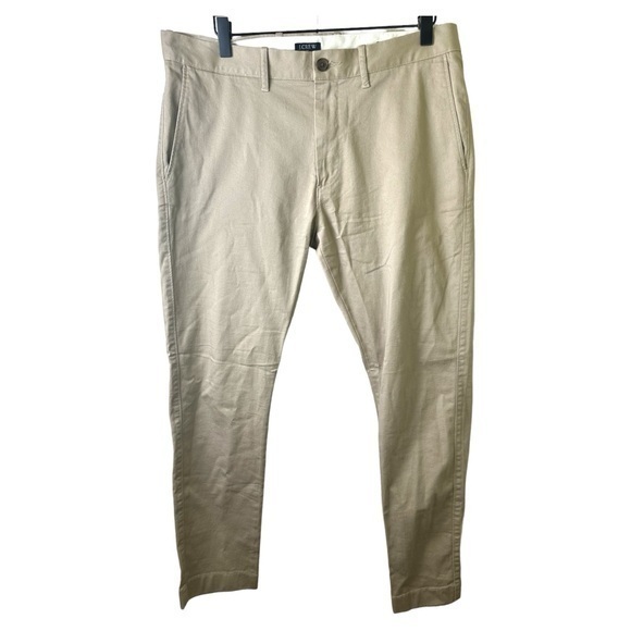J Crew Pants Mens 32x34 Chinos Flex Stretch Slim Khakis Cotton Office Preppy - Picture 1 of 5
